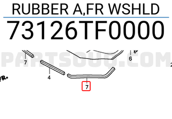 Honda 73126TF0000 RUBBER A,FR WSHLD