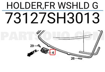Honda 73127SH3013 HOLDER,FR WSHLD G