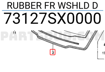Honda 73127SX0000 RUBBER FR WSHLD D