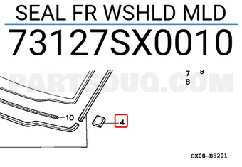 Honda 73127SX0010 SEAL FR WSHLD MLD