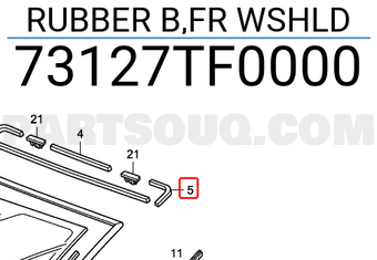 Honda 73127TF0000 RUBBER B,FR WSHLD