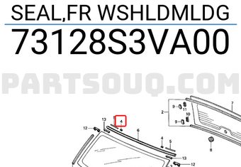 Honda 73128S3VA00 SEAL,FR WSHLDMLDG