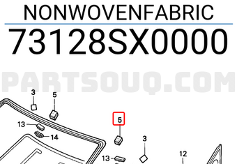 Honda 73128SX0000 NONWOVENFABRIC