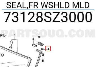 Honda 73128SZ3000 SEAL,FR WSHLD MLD