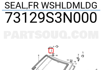 Honda 73129S3N000 SEAL,FR WSHLDMLDG