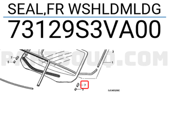 Honda 73129S3VA00 SEAL,FR WSHLDMLDG