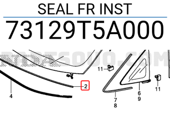 Honda 73129T5A000 SEAL FR INST