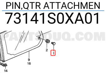 Honda 73141S0XA01 PIN,QTR ATTACHMEN