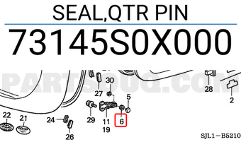 Honda 73145S0X000 SEAL,QTR PIN
