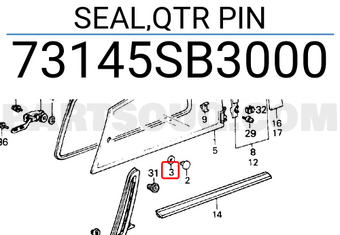 Honda 73145SB3000 SEAL,QTR PIN