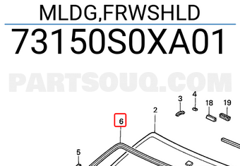 Honda 73150S0XA01 MLDG,FRWSHLD