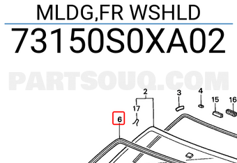 Honda 73150S0XA02 MLDG,FR WSHLD