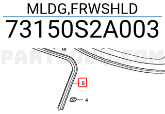 Honda 73150S2A003 MLDG,FRWSHLD