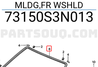 Honda 73150S3N013 MLDG,FR WSHLD