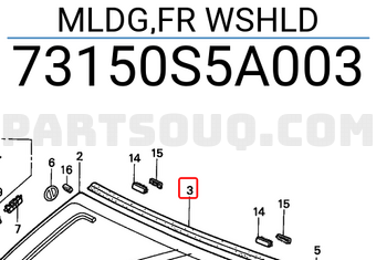 Honda 73150S5A003 MLDG,FR WSHLD