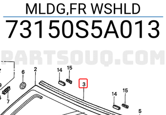 Honda 73150S5A013 MLDG,FR WSHLD