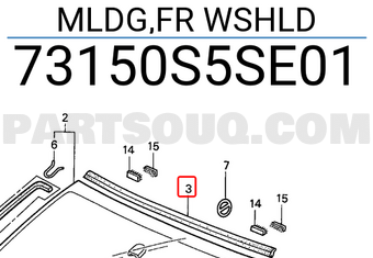 Honda 73150S5SE01 MLDG,FR WSHLD