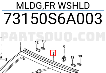 Honda 73150S6A003 MLDG,FR WSHLD