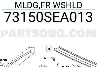 Honda 73150SEA013 MLDG,FR WSHLD