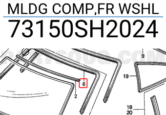 Honda 73150SH2024 MLDG COMP,FR WSHL