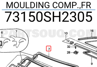 Honda 73150SH2305 MOULDING COMP.,FR