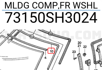 Honda 73150SH3024 MLDG COMP,FR WSHL