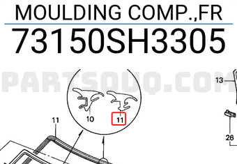 Honda 73150SH3305 MOULDING COMP.,FR