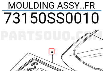 Honda 73150SS0010 MOULDING ASSY.,FR