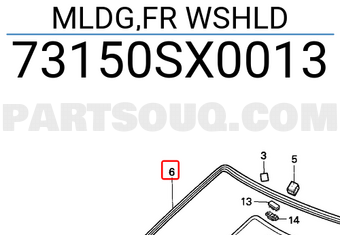 Honda 73150SX0013 MLDG,FR WSHLD