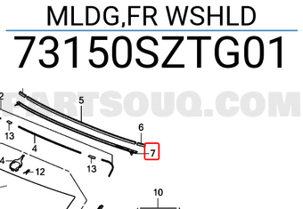 Honda 73150SZTG01 MLDG,FR WSHLD