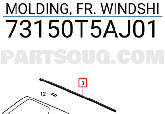 Honda 73150T5AJ01 MOLDING, FR. WINDSHI