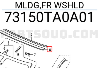 Honda 73150TA0A01 MLDG,FR WSHLD