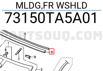 Honda 73150TA5A01 MLDG,FR WSHLD