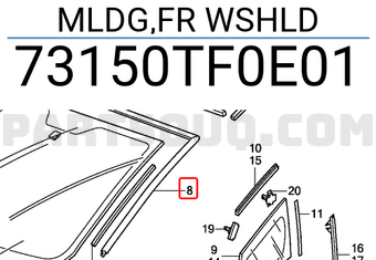Honda 73150TF0E01 MLDG,FR WSHLD