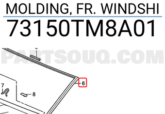 Honda 73150TM8A01 MOLDING, FR. WINDSHI