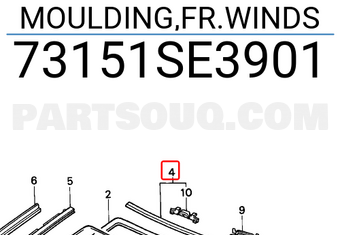 Honda 73151SE3901 MOULDING,FR.WINDS