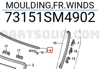 Honda 73151SM4902 MOULDING,FR.WINDS