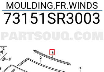 Honda 73151SR3003 MOULDING,FR.WINDS