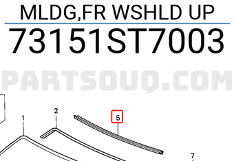 Honda 73151ST7003 MLDG,FR WSHLD UP