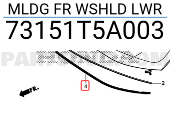 Honda 73151T5A003 MLDG FR WSHLD LWR