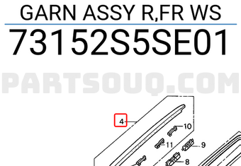 Honda 73152S5SE01 GARN ASSY R,FR WS