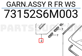 Honda 73152S6M003 GARN.ASSY R FR WS