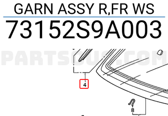 Honda 73152S9A003 GARN ASSY R,FR WS