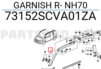 Honda 73152SCVA01ZA GARNISH R- NH70