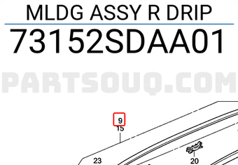 Honda 73152SDAA01 MLDG ASSY R DRIP