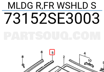 Honda 73152SE3003 MLDG R,FR WSHLD S
