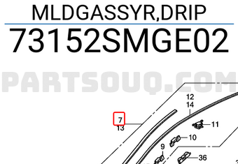Honda 73152SMGE02 MLDGASSYR,DRIP
