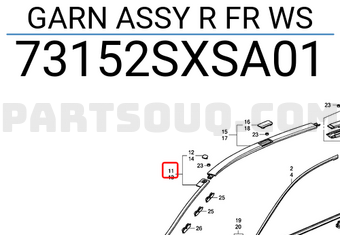 Honda 73152SXSA01 GARN ASSY R FR WS