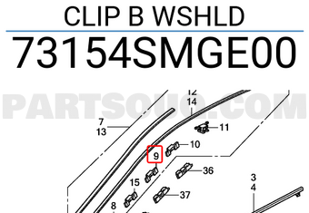Honda 73154SMGE00 CLIP B WSHLD