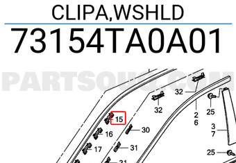 Honda 73154TA0A01 CLIPA,WSHLD